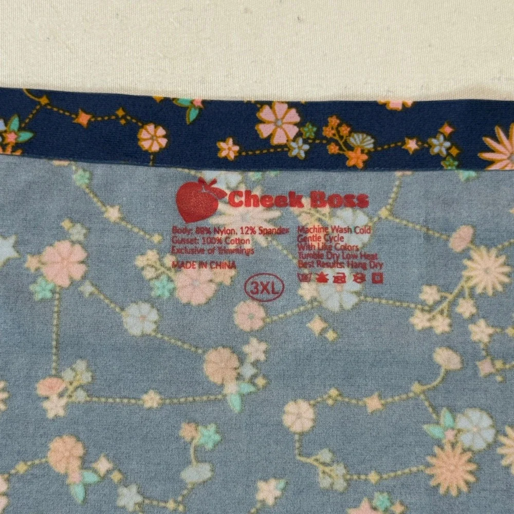 Cheek Boss Floral Constellation Seamless Boy Short Panties Navy Blue 3XL 2 Pack